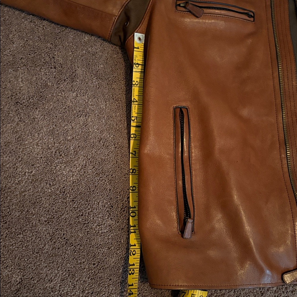 Coach Men's Tan Leather Jacket - Picture 10 of 13